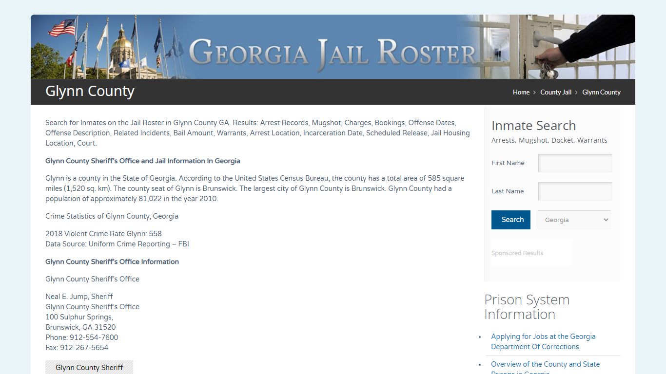 Glynn County | Georgia Jail Inmate Search